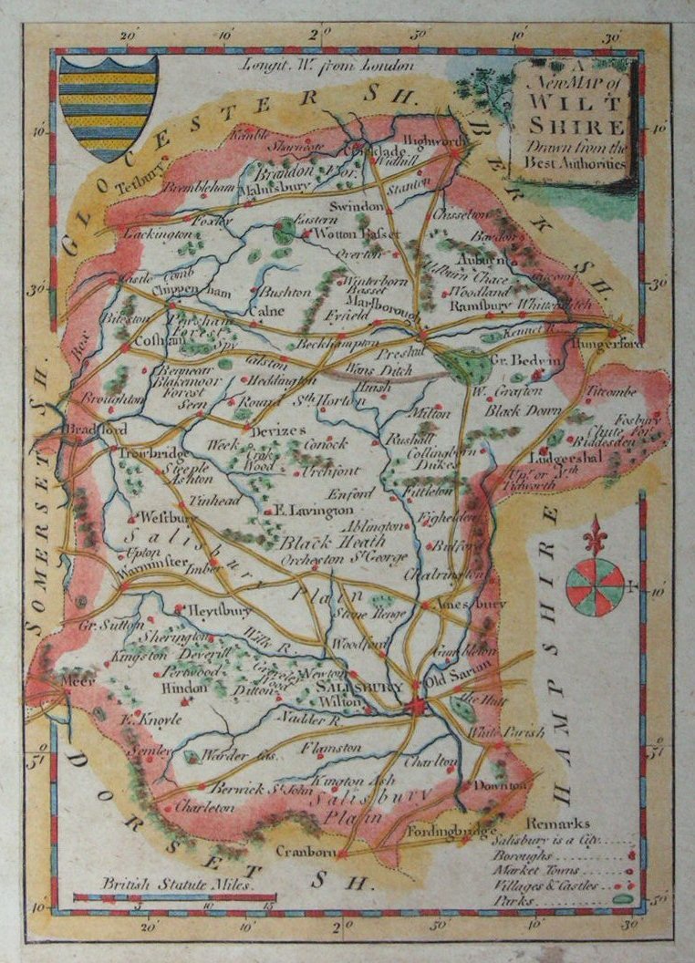 Map of Wiltshire - Conder